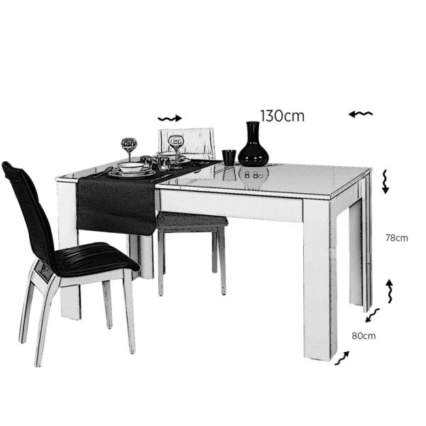 Extendable Dining Table Oblo - Shiny White – Obrázok 3