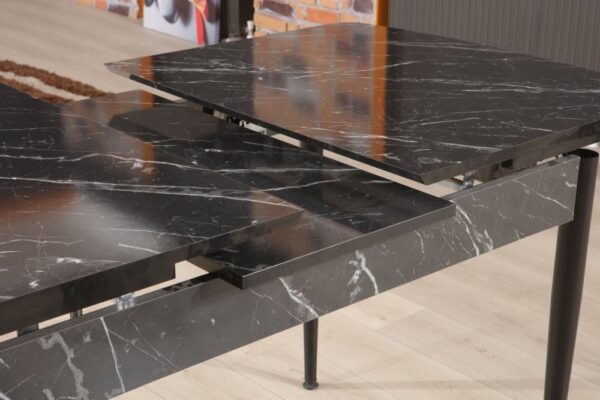 Extendable Dining Table Trend Bendır - Black, White – Obrázok 3