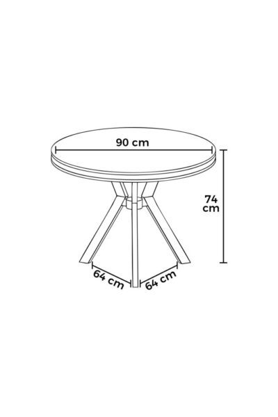 Jedálenský stôl Mos - White Marble, Chrome – Obrázok 3