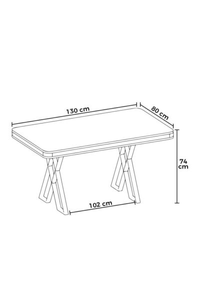 Jedálenský stôl Vals - Black Marble, Chrome – Obrázok 3
