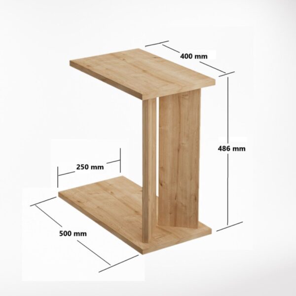 Príručný stolík / Odkladací stolík Lun - Sapphire Oak – Obrázok 3