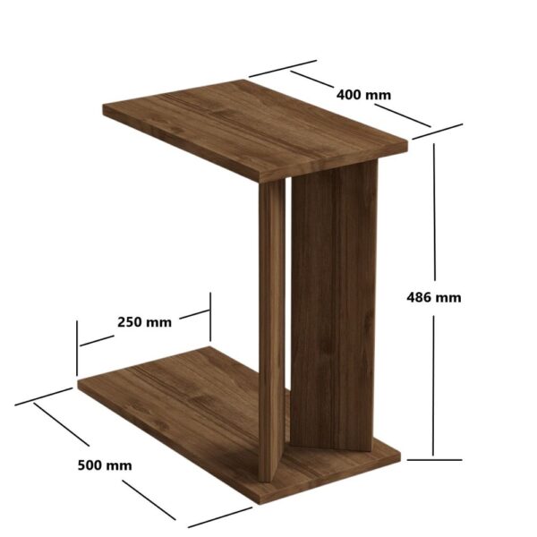 Príručný stolík / Odkladací stolík Lun - Walnut – Obrázok 3
