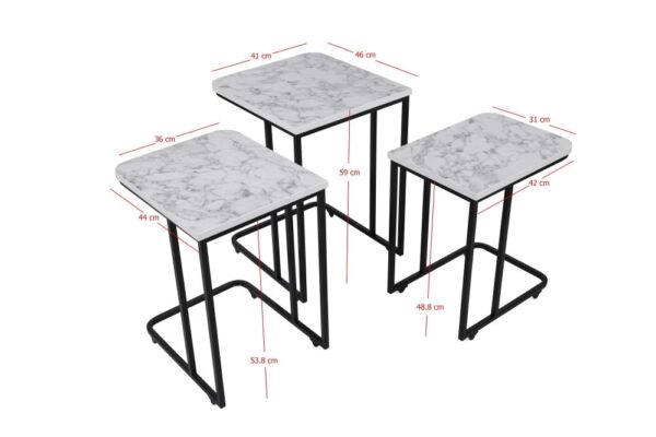 Sada odkladacích stolíkov (3 kusy) Ce Metal Zigon - 9404 – Obrázok 3