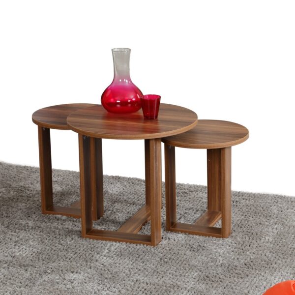 Sada odkladacích stolíkov (3 kusy) Mira - Walnut