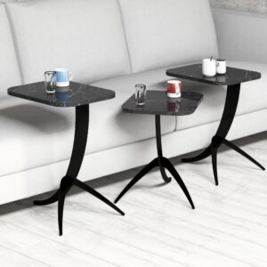 Sada odkladacích stolíkov (3 kusy) Pion - Black Marble
