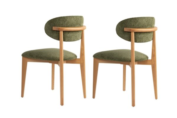 Súprava stoličiek (2 kusy) Lionte - Green, Light Oak – Obrázok 4