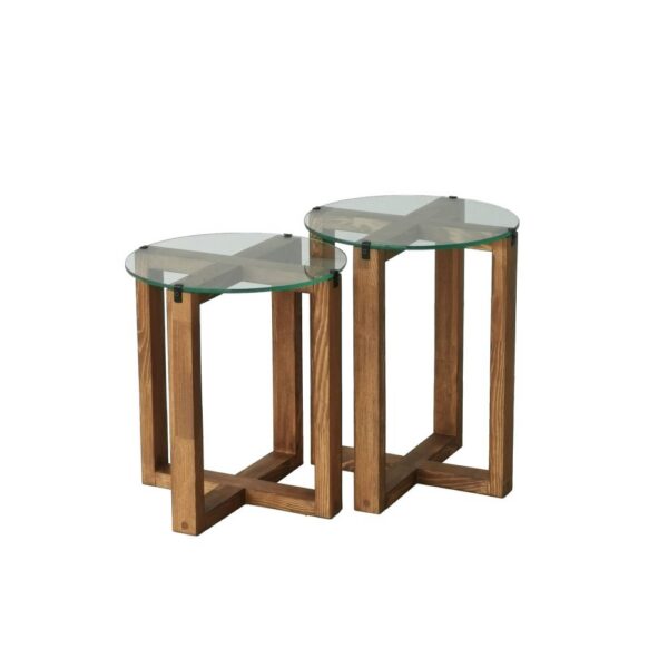 Sada odkladacích stolíkov (2 kusy) Amalfi - Walnut – Obrázok 2
