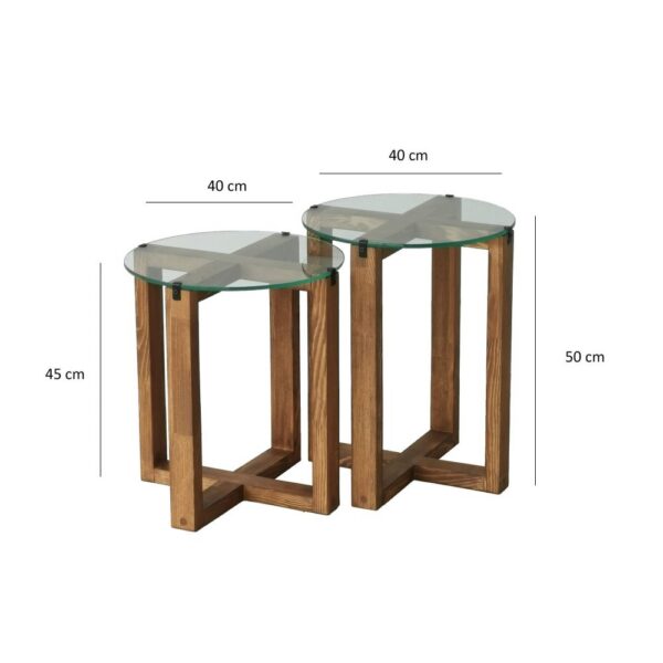 Sada odkladacích stolíkov (2 kusy) Amalfi - Walnut – Obrázok 3