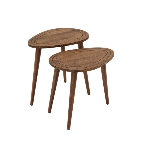 Sada odkladacích stolíkov (2 kusy) Sweet Set - Walnut – Obrázok 2