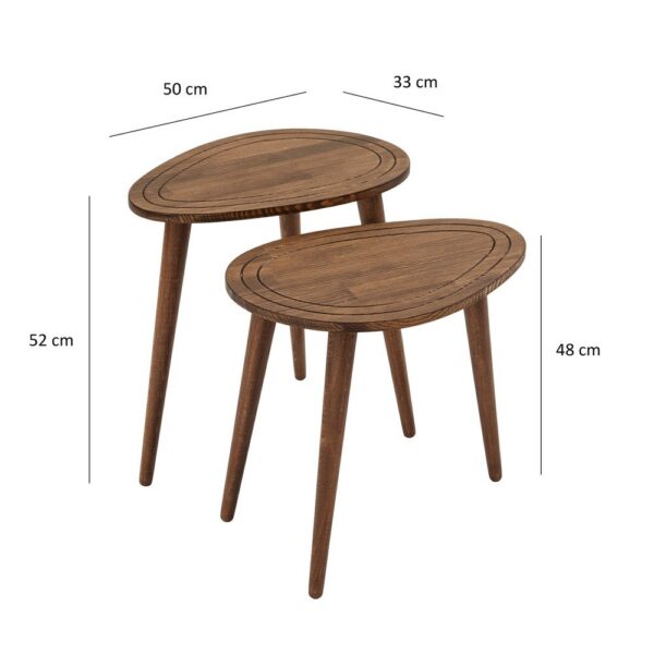 Sada odkladacích stolíkov (2 kusy) Sweet Set - Walnut – Obrázok 3
