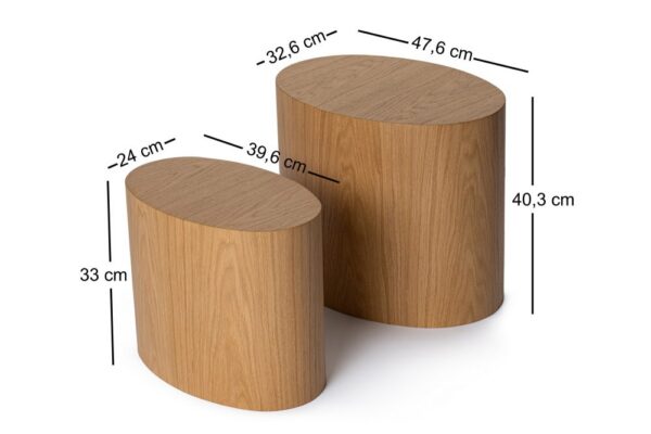 Súprava príručných stolíkov Elipse Set - Oak – Obrázok 3