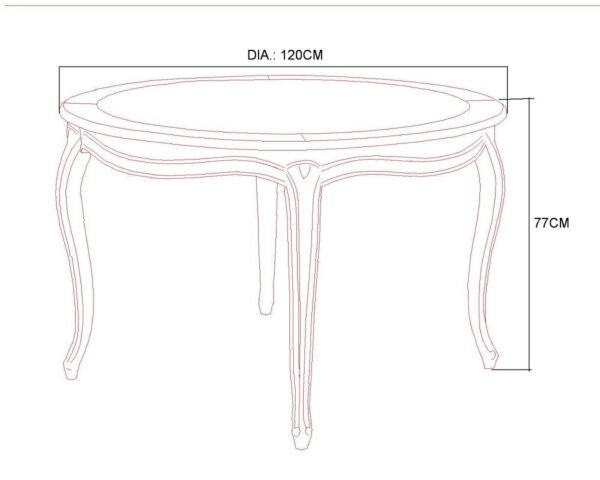 Verona VE877 Jedálenský stôl 120cm – Obrázok 2