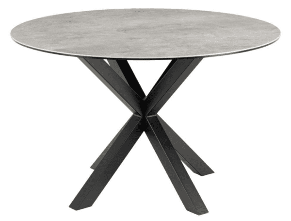 Jedálenský okrúhly stôl Heaven 119 cm sivý mramor/čierny