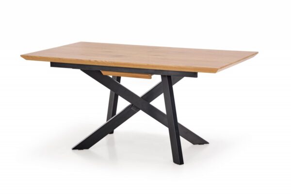 Jedálenský rozkladací stôl Talo 160/200 cm dub remeselný zlatý/čierny