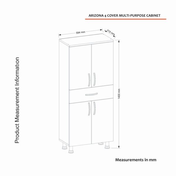 Kúpeľňová skrinka Arizona 4 Doors – Obrázok 3