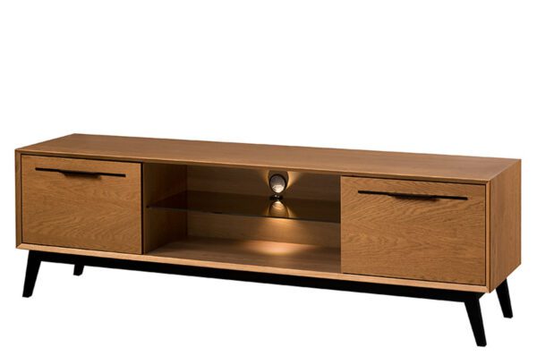 TV stolík Lazure 25 s LED osvetlením 180 cm dub Rustikal karamelový