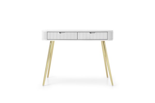 Toaletný stolík Zova 103 cm biely/zlatý