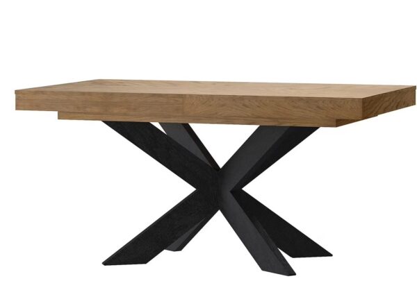 Jedálenský rozkladací stôl Cozy 39 z masívu 160/210 cm dub Rustikal/čierny