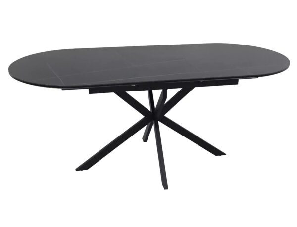 Jedálenský rozkladací stôl Gaston 140/180 cm keramika čierny mramor/čierny