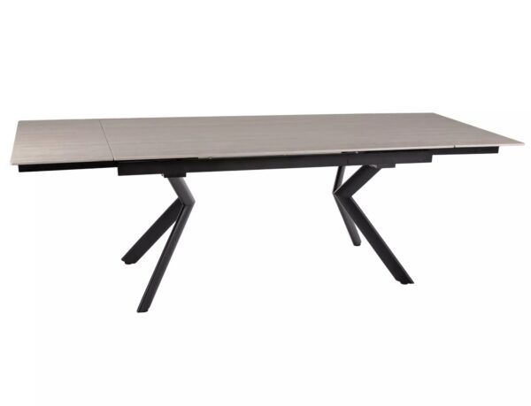Jedálenský rozkladací stôl Norton 160/240 cm keramika travertín/čierny