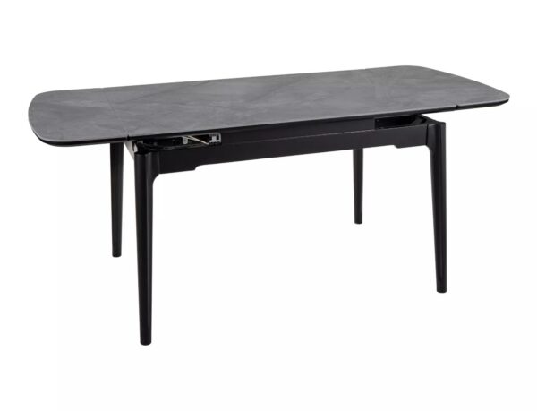 Jedálenský rozkladací stôl Sento 120/180 cm keramika sivý mramor/čierny