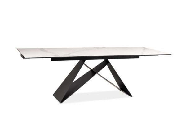 Jedálenský rozkladací stôl Westin 180/260 cm keramika čierny/biely mramor