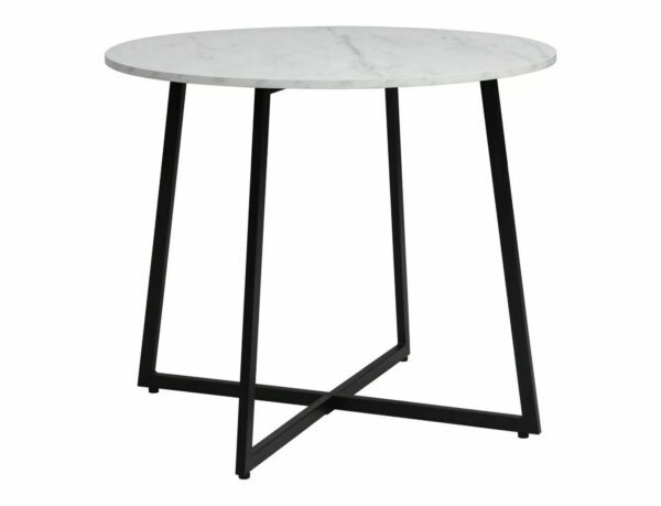 Jedálenský stôl Luna 90 cm biely mramor/čierny