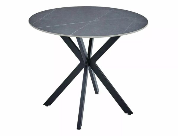 Jedálenský stôl Talia 90 cm keramika mramor/čierny