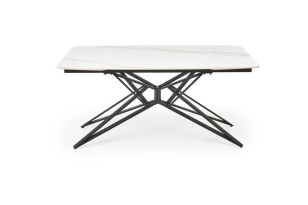 Rozkladací jedálenský stôl Alfredo 160/240 cm biely mramor/čierny
