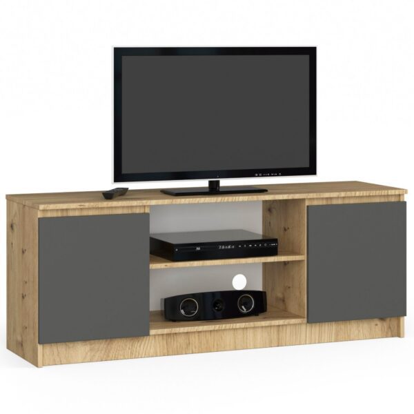 TV stolík Beron 140 cm dub artisan/grafitová sivá