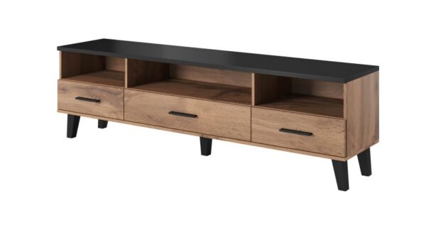 TV stolík Lotta 180 cm dub wotan/čierny