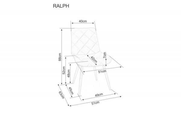 Jedálenská stolička RALPH VELVET Signal – Obrázok 2