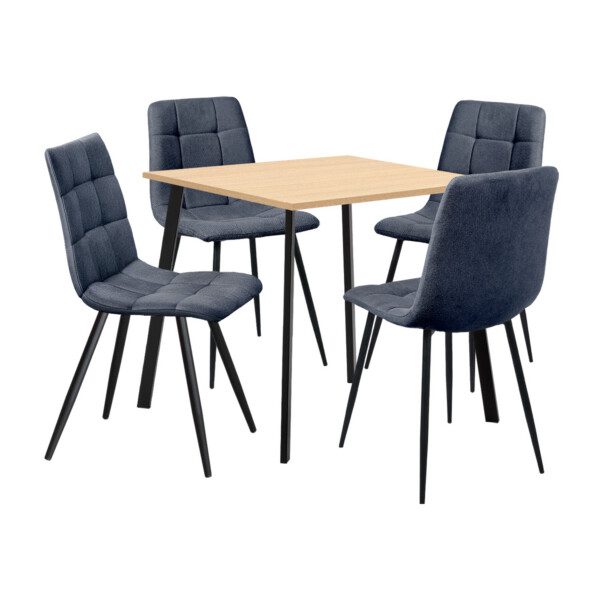 Jedálenský stôl 80x80 BERGEN dub + 4 stoličky BERGEN sivá