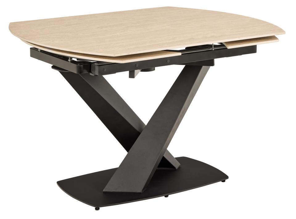 Rozkladací jedálenský stôl Morella 120/180 cm béžový/čierny