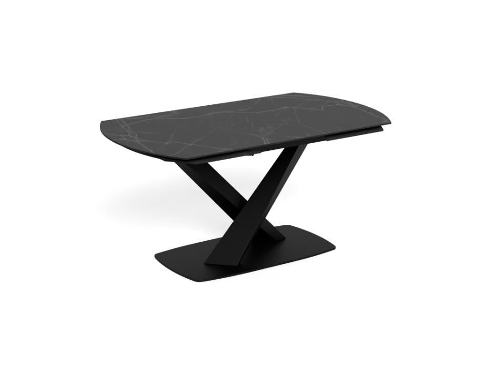 Rozkladací jedálenský stôl Morella 160/240 cm čierny mramor/čierny
