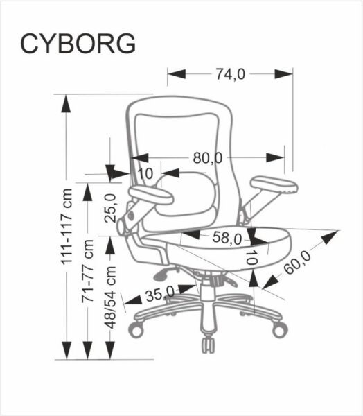 Kancelárska stolička CYBORG Halmar – Obrázok 3
