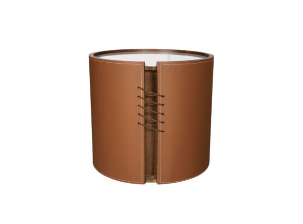 Noční stolek Modig M36 50 cm umělá kůže hnědý/mramor