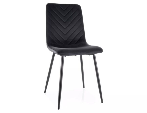 Čalúnená jedálenská stolička Daren Velvet čierna