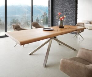 Jedálenský stôl Edge 260x100 XL akácia prírodná krížová podstava