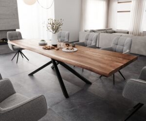 Jedálenský stôl Edge 300x100 XL akácia hnedá krížová podstava obdĺžnik