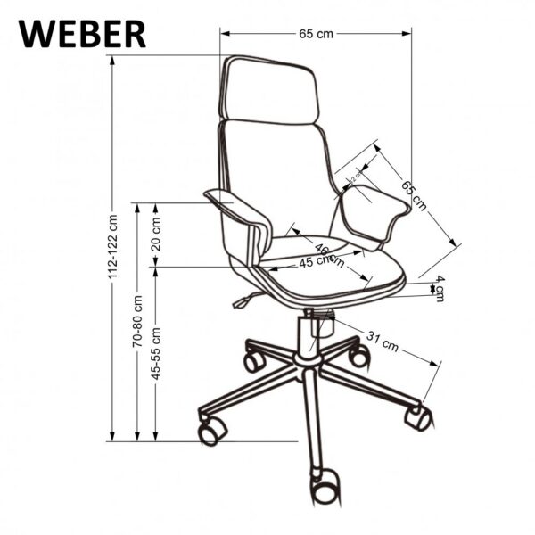 Kancelárske kreslo WEBER Halmar – Obrázok 3