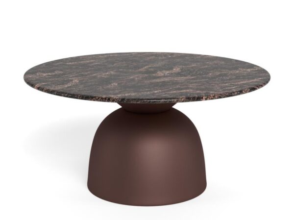 Konferenční stolek Ferrol 80 cm hnědý mat/mramor cocoa lesk