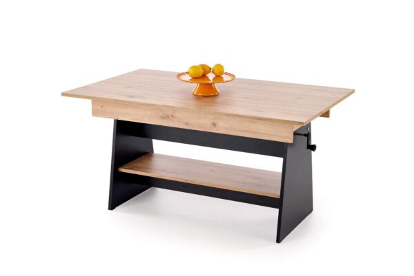 Rozkládací konferenční stolek Erika dub artisan/černý