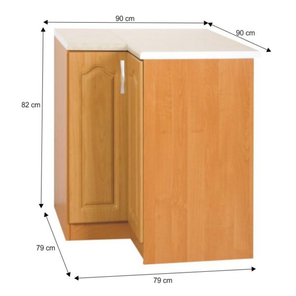 Spodná skrinka rohová LORA MDF NEW KLASIK S90 / 90 Tempo Kondela – Obrázok 3