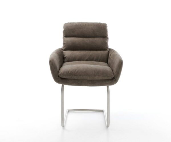 Jedálenská stolička Abelia-Flex s opierkami mikrovlákno taupe vintage – Obrázok 2