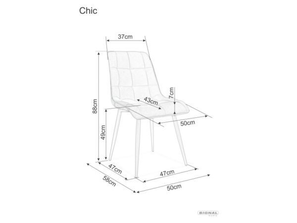 Jedálenská stolička CHIC VELVET dub Signal – Obrázok 4