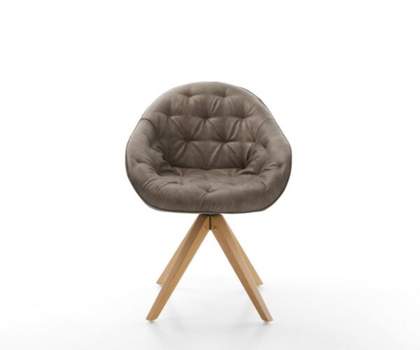 Jedálenská stolička Gaio-Flex mikrovlákno taupe vintage drevená – Obrázok 2