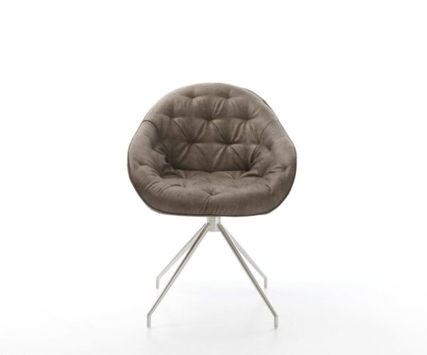 Jedálenská stolička Gaio-Flex mikrovlákno taupe vintage krížová – Obrázok 2