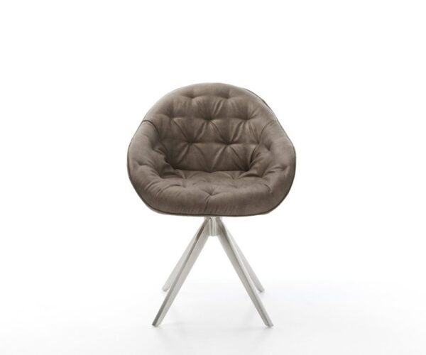 Jedálenská stolička Gaio-Flex mikrovlákno taupe vintage krížová – Obrázok 2