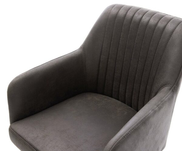 Jedálenská stolička Greg-Flex mikrovlákno antracitová vintage – Obrázok 4